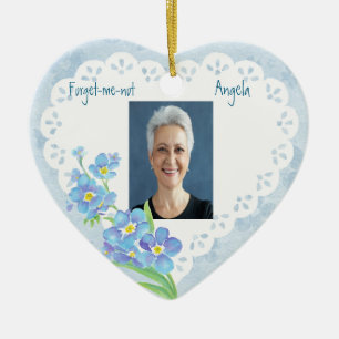 Décoration En Céramique Nom Daté Personnalisé Forget-me-not Watercolor Flo