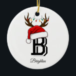 Décoration En Céramique Nom de famille monogramme Noël du Père Noël<br><div class="desc">Nom de famille monogramme Noël du Père Noël</div>