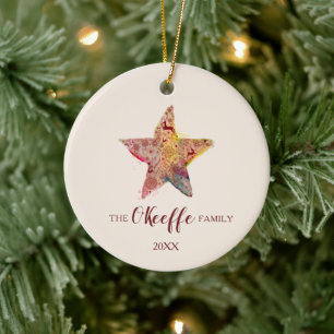Décoration En Céramique Nom de famille personnalisé Noël 2022