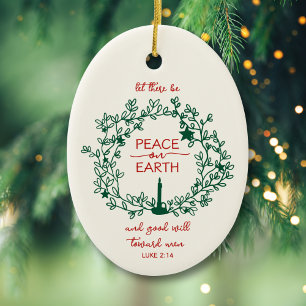 Décoration En Céramique Nom de famille personnalisé Paix sur Terre couronn