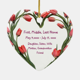 Décoration En Céramique Nom de la date personnalisée Fleur d'aquarelle pho