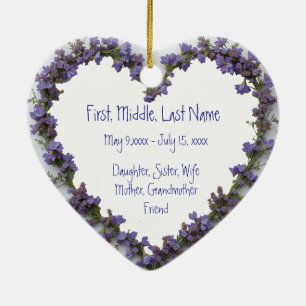 Décoration En Céramique Nom de la date personnalisée Fleur d'aquarelle pho