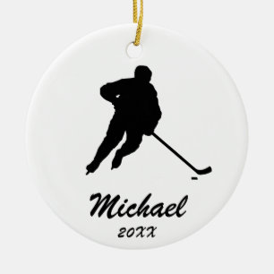 Décoration En Céramique Nom du joueur de hockey personnalisé tendance