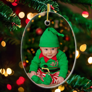 Décoration En Céramique Nom du premier Modèle photo de Noël du bébé Année