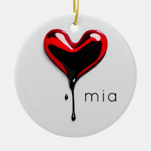 Décoration En Céramique nom monogramme moderne minimaliste cœur d'amour No