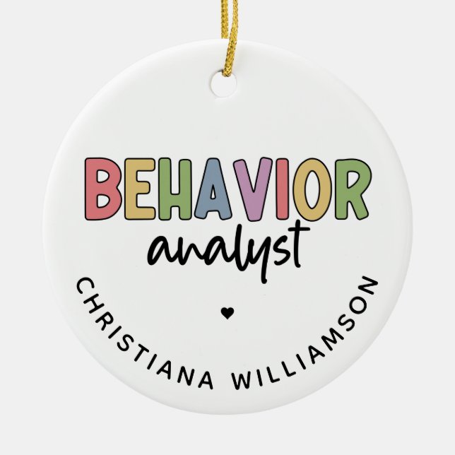 Décoration En Céramique Nom personnalisé Analyseur de comportement BCBA Ca (Devant)