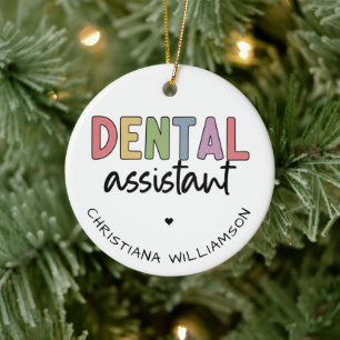 Décoration En Céramique Nom personnalisé Dental Assistant Cadeau