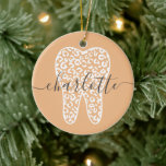 Décoration En Céramique Nom personnalisé Dental Empreinte de léopard Doth<br><div class="desc">Nom personnalisé Dental Empreinte de léopard Doth Gifts!</div>