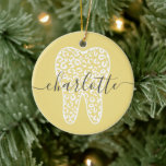 Décoration En Céramique Nom personnalisé Dental Empreinte de léopard Doth<br><div class="desc">Nom personnalisé Dental Empreinte de léopard Doth Gifts!</div>
