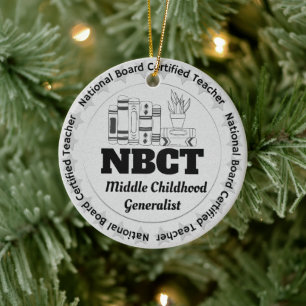 Décoration En Céramique Nom personnalisé NBCT Moyen Enfance Enseignant Cad
