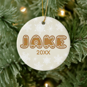 Décoration En Céramique Nom personnalisé Noël pain d'épices Cookies