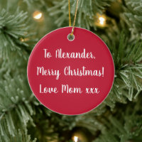 Nom personnalisé rouge Joyeux Noël de maman