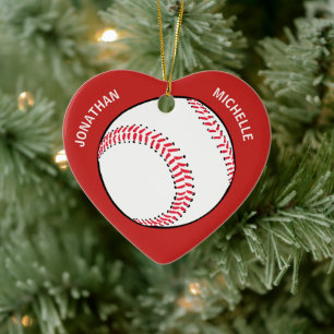 Décoration En Céramique Noms des couples de baseball de Noël