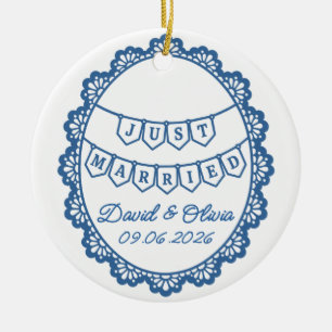Décoration En Céramique Noms des jeunes mariés & date du mariage