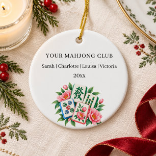 Décoration En Céramique noms des membres du club de Mahjong