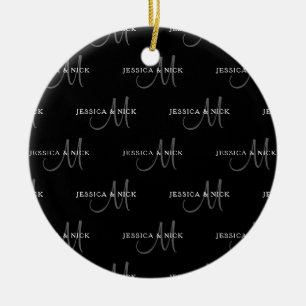 Décoration En Céramique Noms et monogrammes de couples élégants