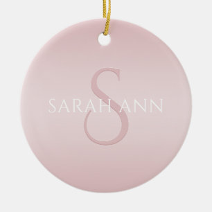 Décoration En Céramique Noms et monogrammes élégants modernes ombrés rose