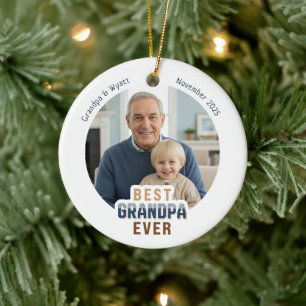 Décoration En Céramique Noms Personnalisés Photo Meilleur Grand-Père Ever