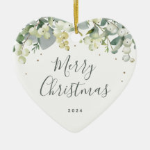 Non-Photo personnalisé en forme de coeur de Noël S