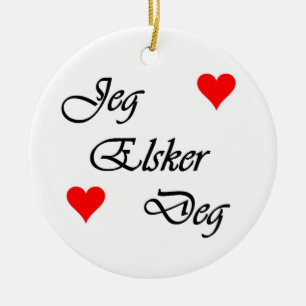Décoration En Céramique Norvégien "je t'aime" degrés de Norsk "Jeg Elske