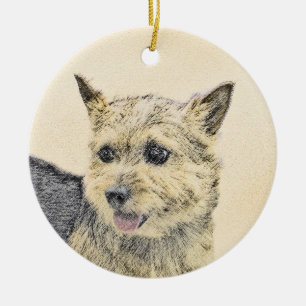 Décoration En Céramique Norwich Terrier Peinture - Cute Original Dog Art