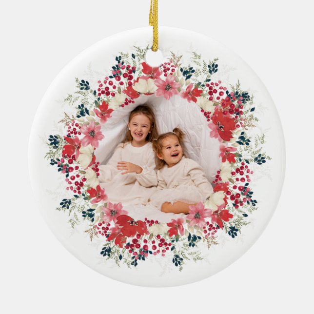 Décoration En Céramique nos noël cette année photo botanique (Dos)