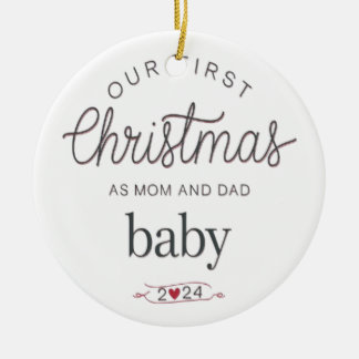 Décoration En Céramique nos premiers noël en tant que maman et papa