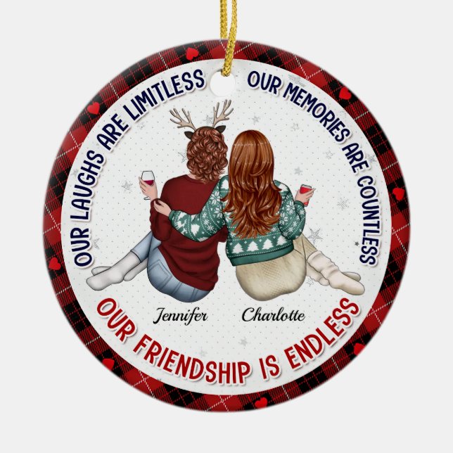 Décoration En Céramique Nos Rires Sont Sans Limite - Bestie Personnalisé-2 (Devant)