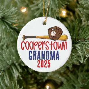 Décoration En Céramique Note spéciale pour grand-mère de Cooperstown Baseb