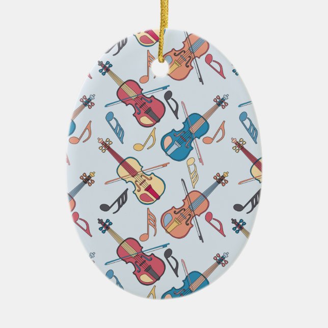 Décoration En Céramique Notes musicales de violons à la ligne (Devant)