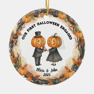 Décoration En Céramique Notre 1er Mariage Citrouille Halloween 2025 avec c