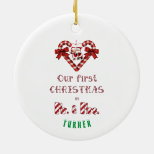 Décoration En Céramique Notre 1er Noël en tant que M. et Mme Père Noël Suc