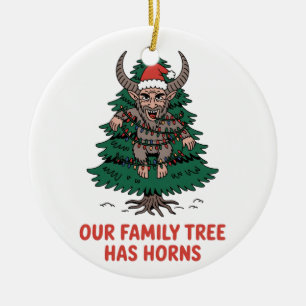 Décoration En Céramique Notre arbre généalogique a des cornes Funny Krampu
