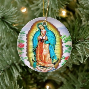 Décoration En Céramique Notre-Dame de Guadalupe Floral par Litany Lane
