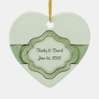 Décoration En Céramique Notre jour de mariage (vert)