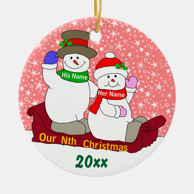 Décoration En Céramique Notre nième Noël (Devant)