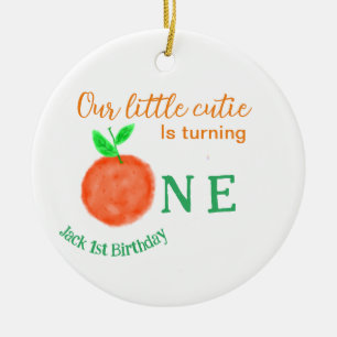 Décoration En Céramique Notre petite cuite orange un agrumes d'anniversair