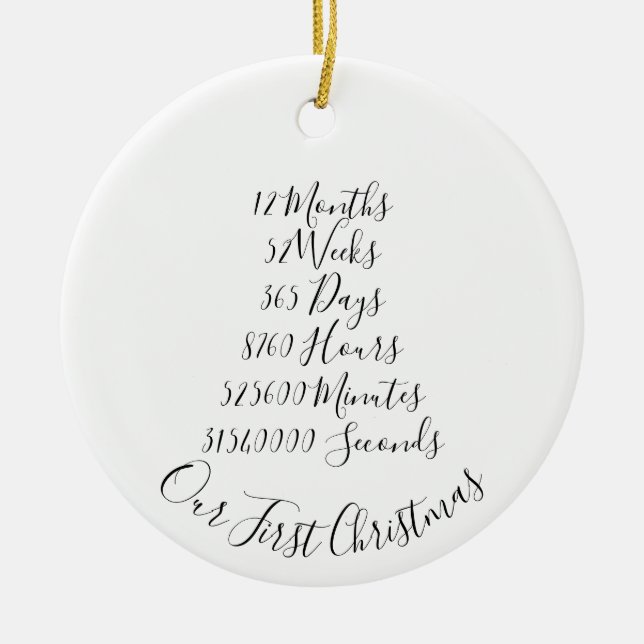 Décoration En Céramique Notre premier Mariage de Noël marié (Devant)