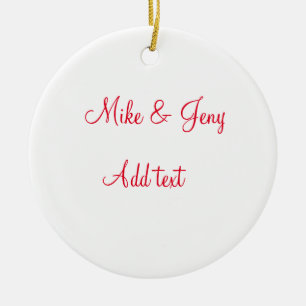 Décoration En Céramique Notre premier Noël ajouter un nom de couple messag