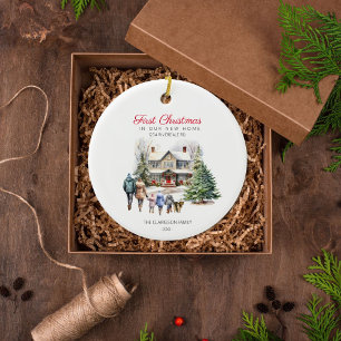 Décoration En Céramique Notre Premier Noël dans Notre Nouvelle Maison Orne