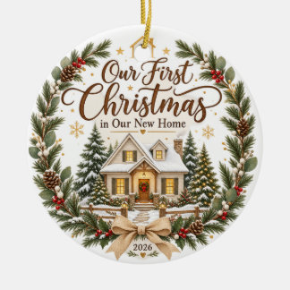 Décoration En Céramique Notre Premier Noël dans Notre Nouvelle Maison Orne