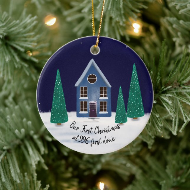 Décoration En Céramique notre premier Noël dans notre nouvelle maison rue (Arbre)