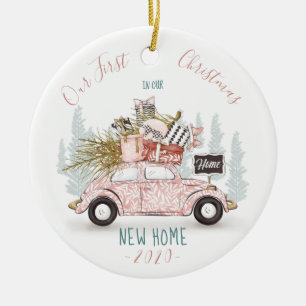 Décoration En Céramique Notre premier Noël dans notre nouvelle voiture d'a