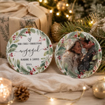 Notre Premier Noël de Fiancés Couronne de Photo Co