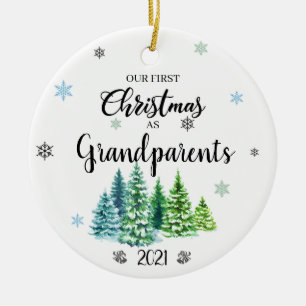 Décoration En Céramique Notre Premier Noël En Grand-Parents Céramique No