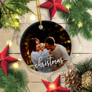 Décoration En Céramique Notre Premier Noël En Tant Que Famille De 3 Écritu