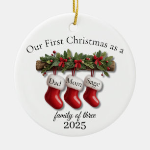 Décoration En Céramique Notre premier Noël en tant que famille de trois 20