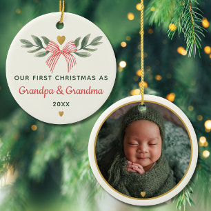 Décoration En Céramique Notre premier Noël en tant que grand-mère grand-pè