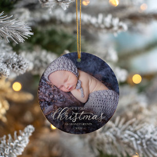 Décoration En Céramique Notre premier Noël en tant que grands-parents arge