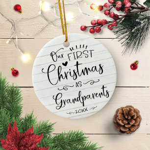 Décoration En Céramique Notre premier Noël en tant que grands-parents Cute